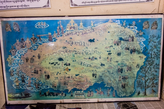 Map at Tibetan Refugee center