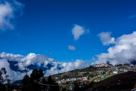 Tawang view with monastery