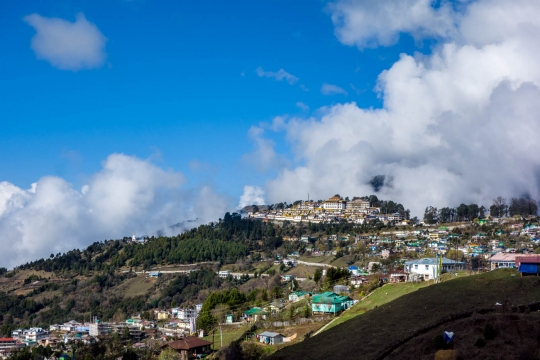 Tawang view with monastery