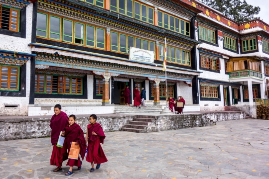 Education hall and monks