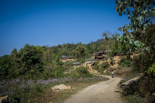 Up and out of village