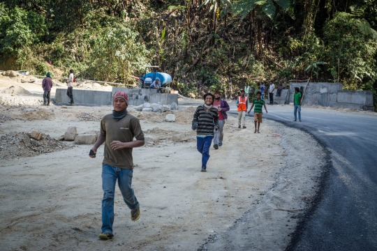 Running road workers for a chat
