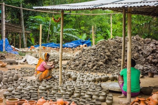 Making pottery