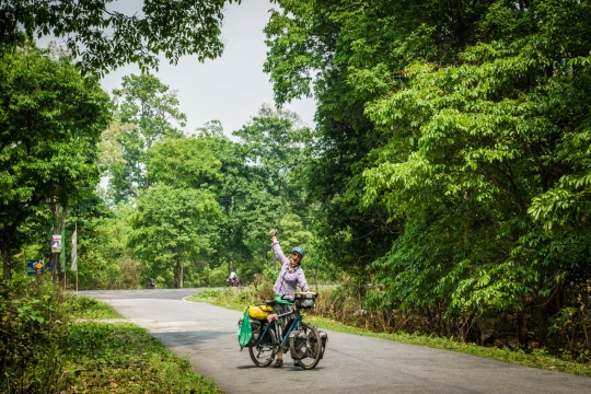 Susanne happy on quiet roads