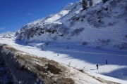 Skiing along the road we are cycling