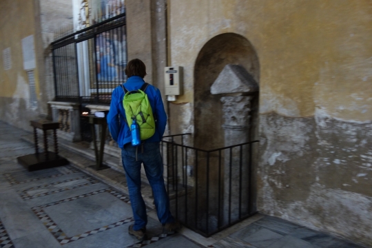 Pillar in Basilica part of previous tempel