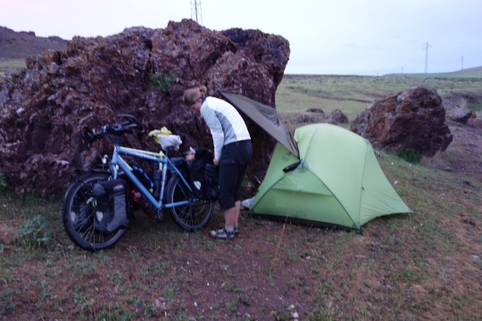 Wild camping with rain on its way