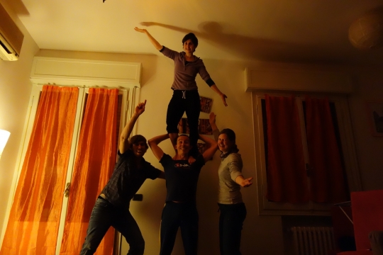 Our acrobatic hosting couple in Bologna: Marco and Margherita