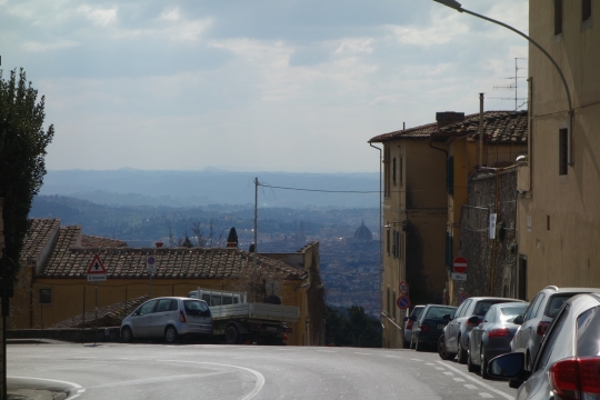 First view of Florence in the distance