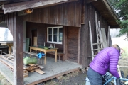 Camping in a field with shed outside Lustenau