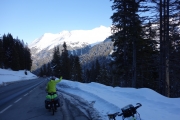 On the road in the snow