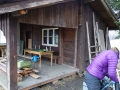 Camping in a field with shed outside Lustenau