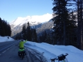 On the road in the snow