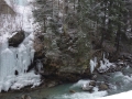 Icy waterfall and river