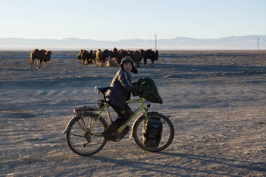 The boy riding Mojo