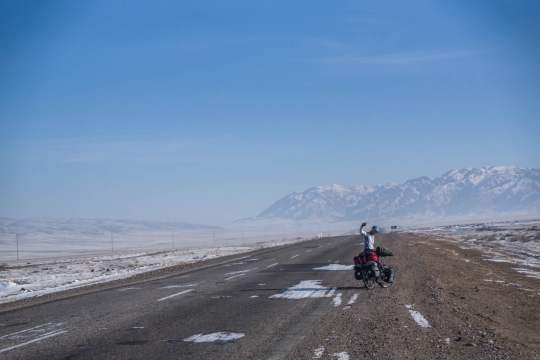 The snow is almost gone from road