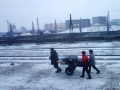 Getting on to the train to Ulaanbaatar