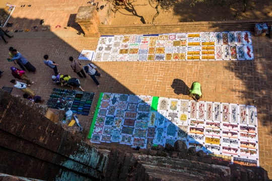 Handcraft sellers at temple