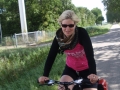 Suus on the bike.