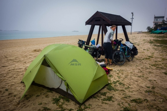 Camping at Gyeongpo beach