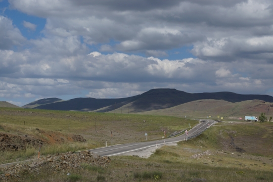Headwind and uphill with a view