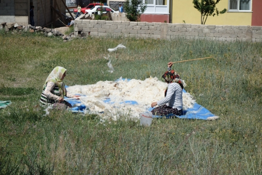Beating wool in Develi