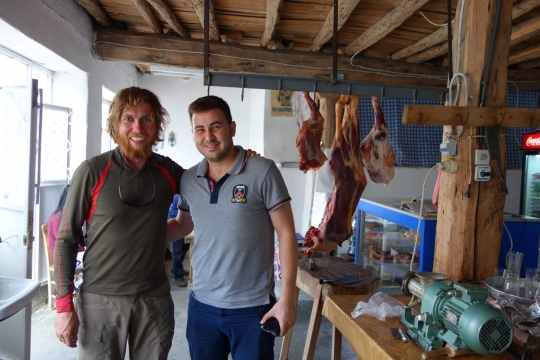 Martin and Kayhan at small restaurant