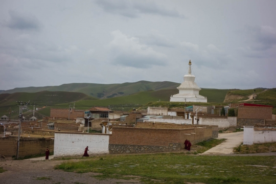 Monks in the distance