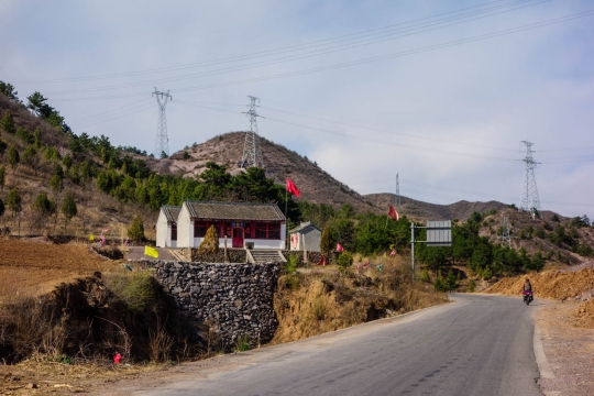 Traditional house on small road