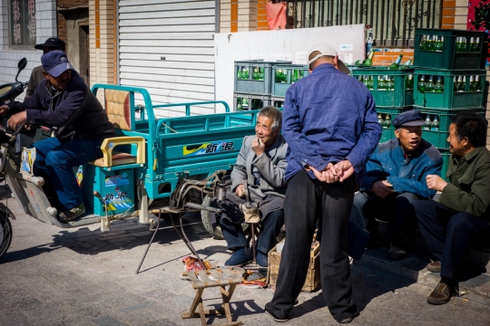 Shoemaker at local market