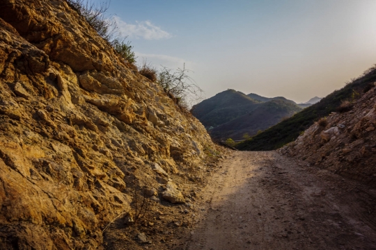 Small road cutting through mountain