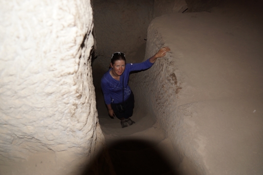 Susanne in a cave