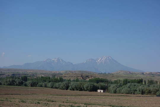 View of Hasan Dagi cycling to Selime