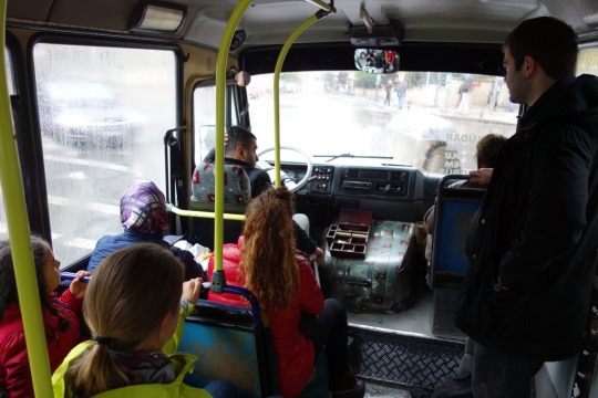 In the bus in Uskuda in Istanbul