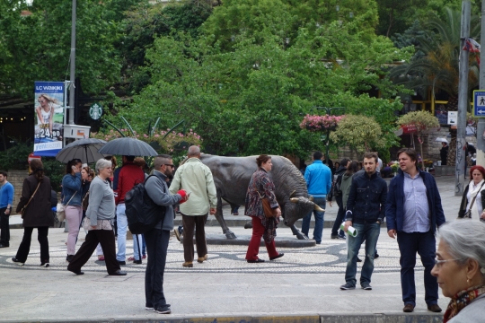 The bull on the Asian side