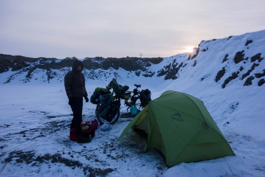 Camping on Christmas eve