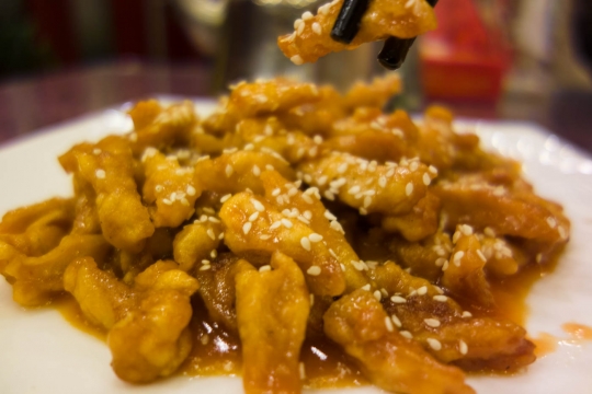 Christmas dinner: Sweet and sour pork