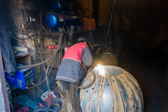Welding an oven