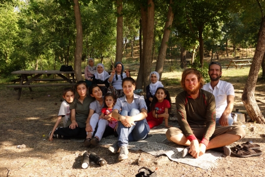 Friendly family pick nick outside Diyarbakir