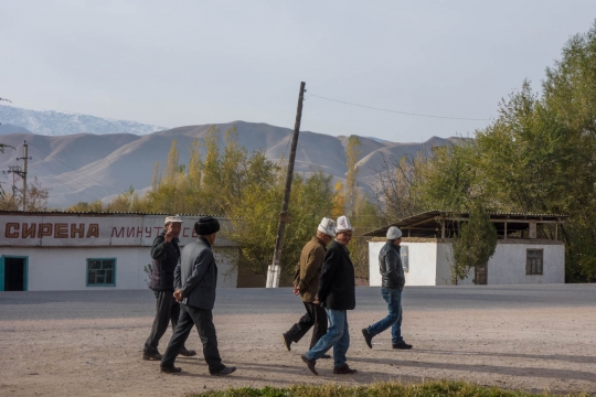 Kyrgyz men in the streets