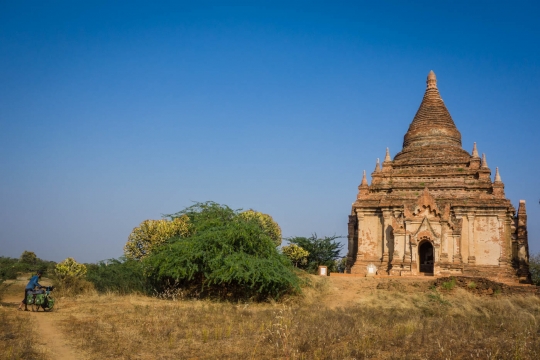 Kingdom of Bagan very quiet temple with beautiful Buddha