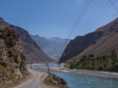 Cycling along the Wakhan valley Cycling along the Wakhan valley