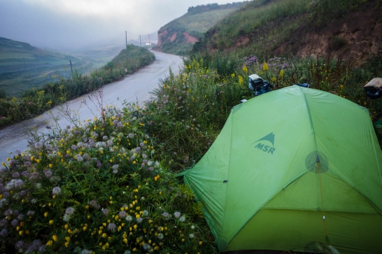 Campspot next to the road