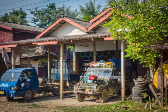 Car with tractor engine