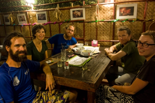 Cycle tourers meet-up with Mo, Marie and Martin