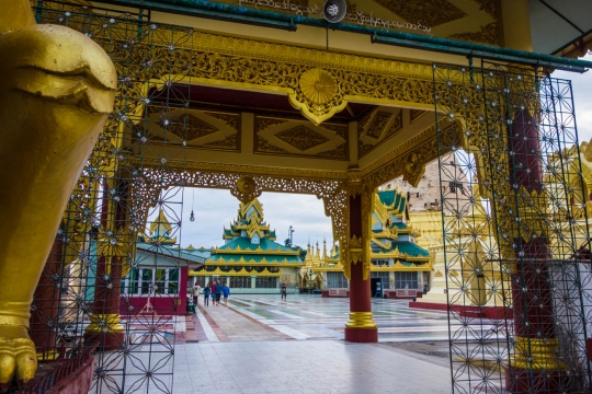Asking temple if we can sleep there in Thaton