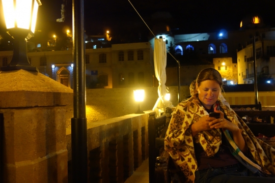 Relaxing on the rooftop
