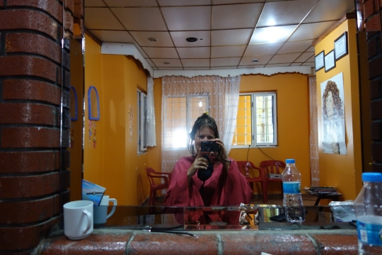 Getting a haircut
