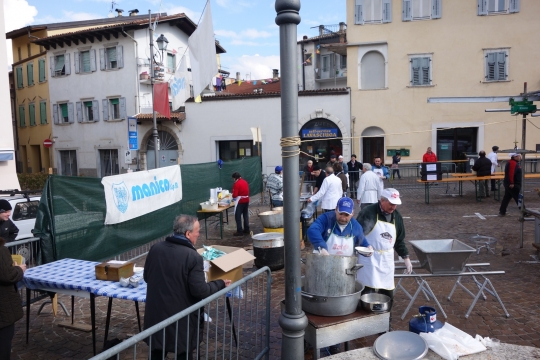 Being invited for free snack at a small festival in Rovereto