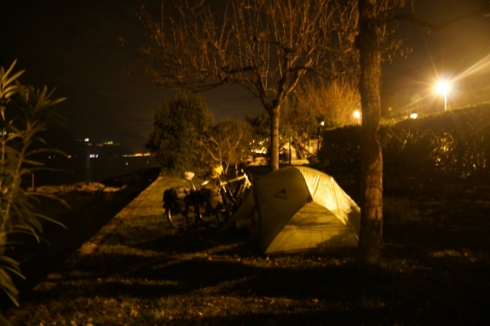 Our perfect camping spot right next to the lake